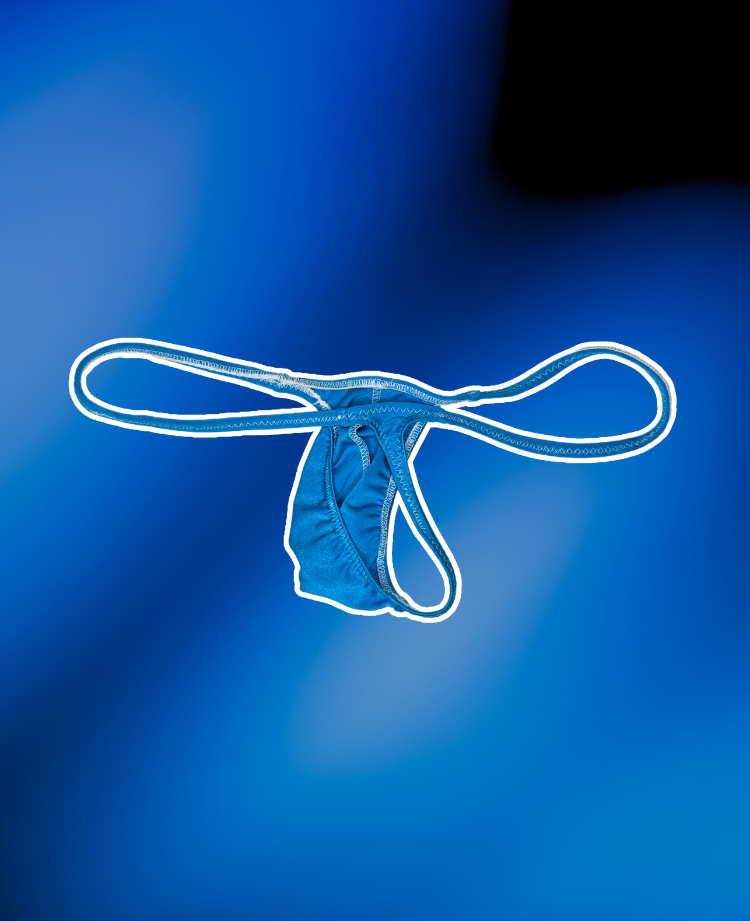NEON BLUE THONG