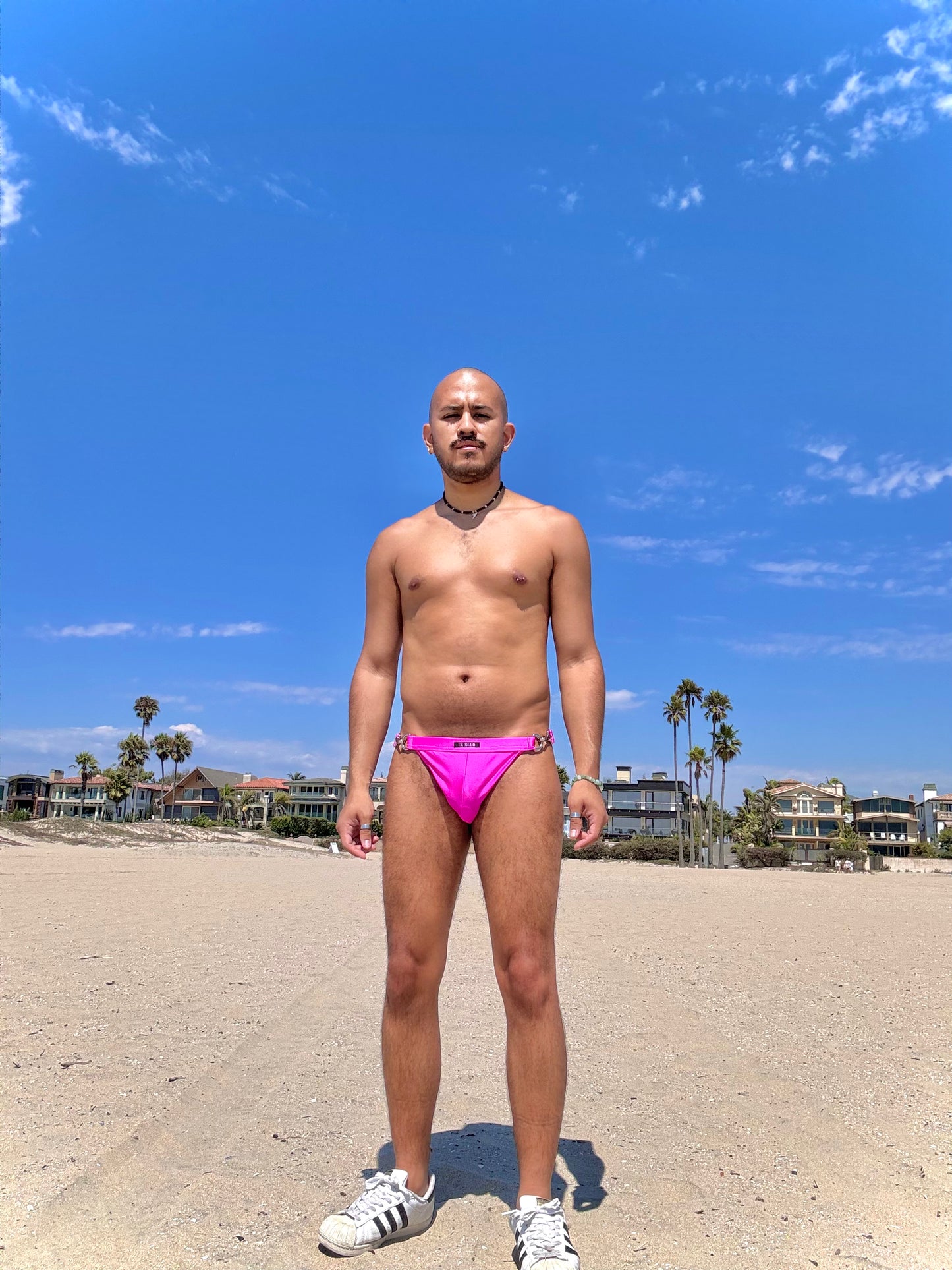 PINK BIKINI BRIEF w/ METAL CLASPS