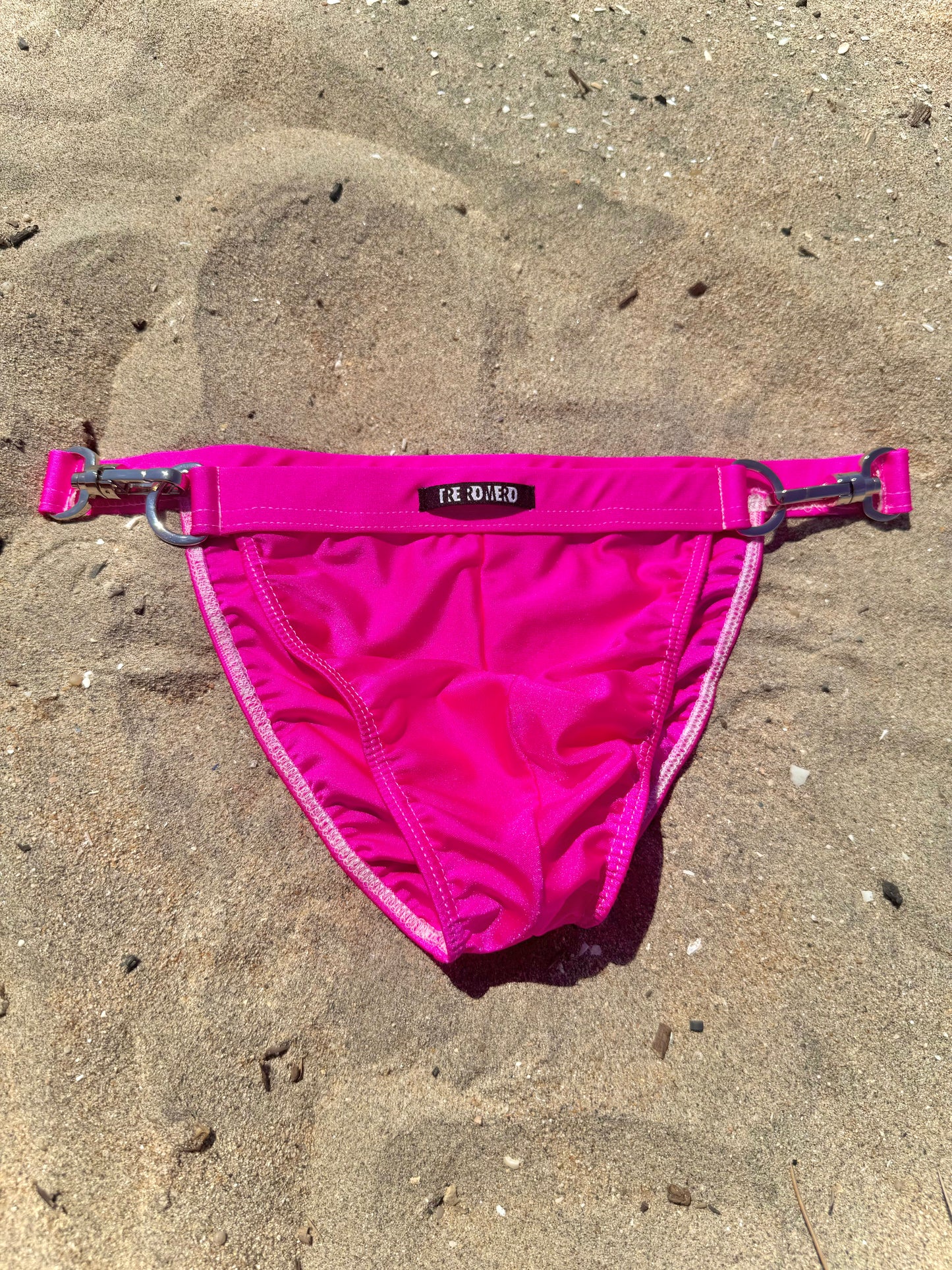 PINK BIKINI BRIEF w/ METAL CLASPS
