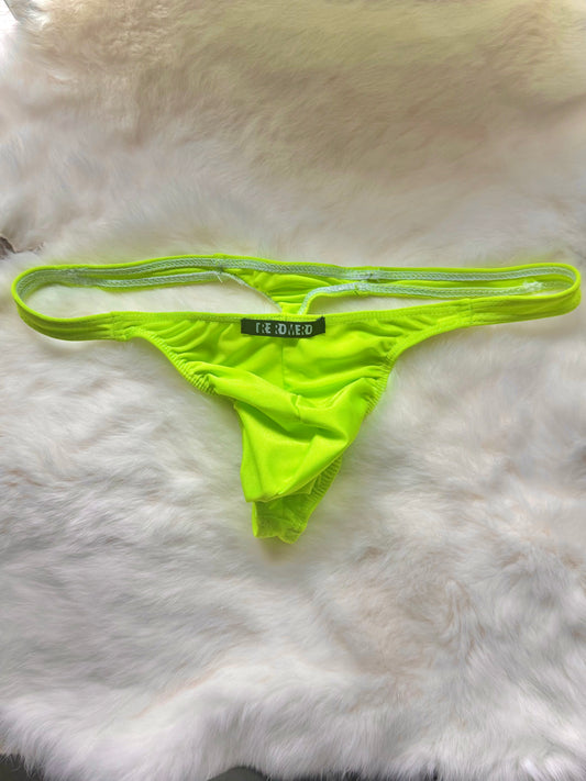 NEON GREEN HI-CUT THONG