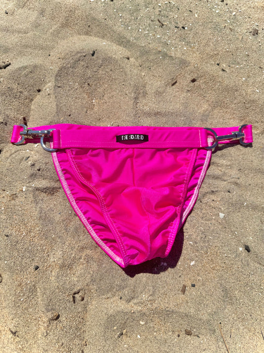 PINK BIKINI BRIEF w/ METAL CLASPS