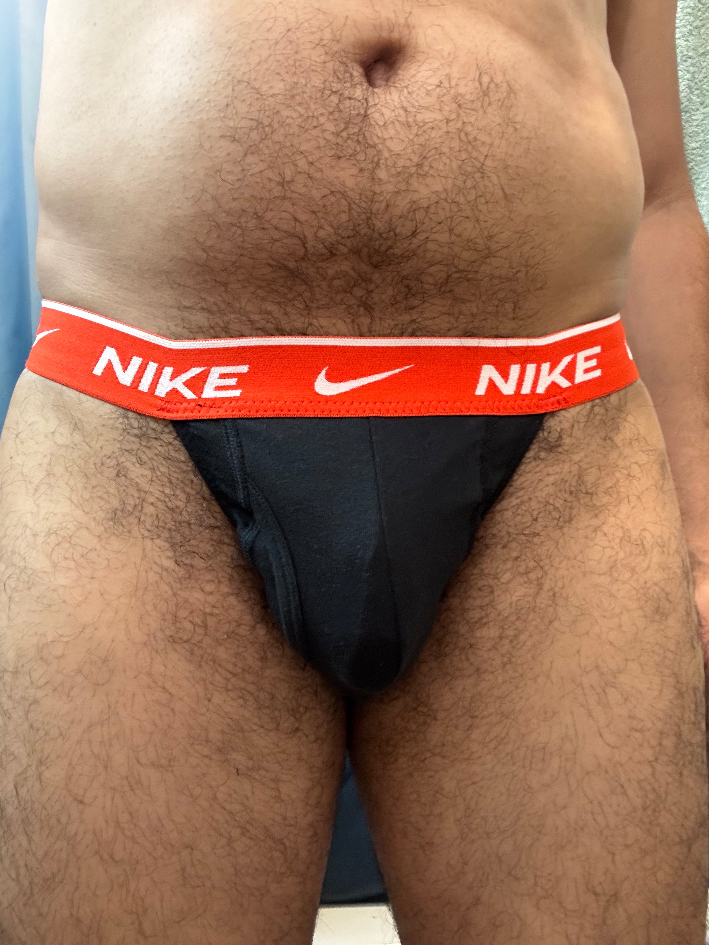 Handmade Men's Thong from Authentic Nike Cotton Boxer Brief - Red