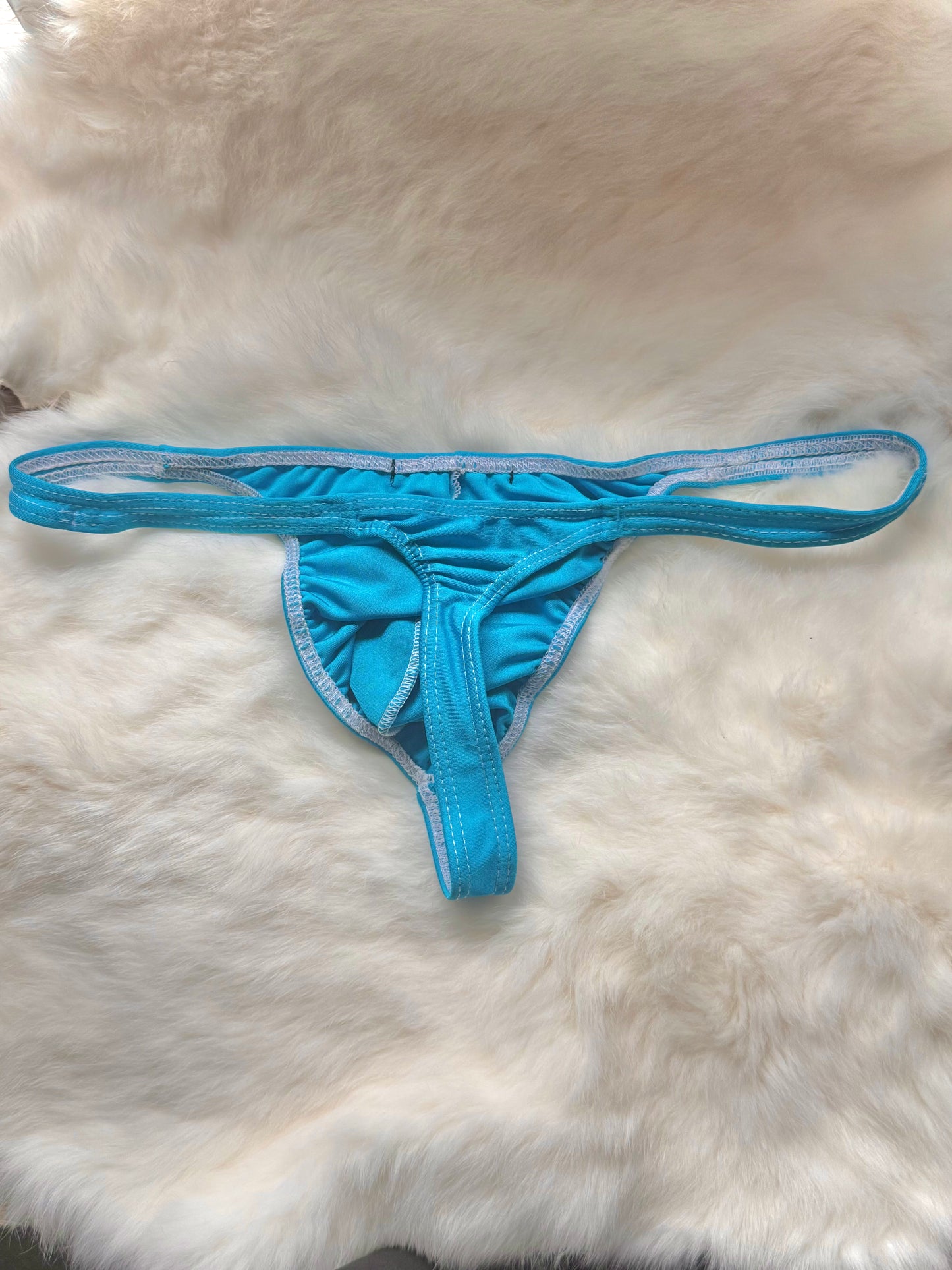 NEON BLUE HI-CUT THONG