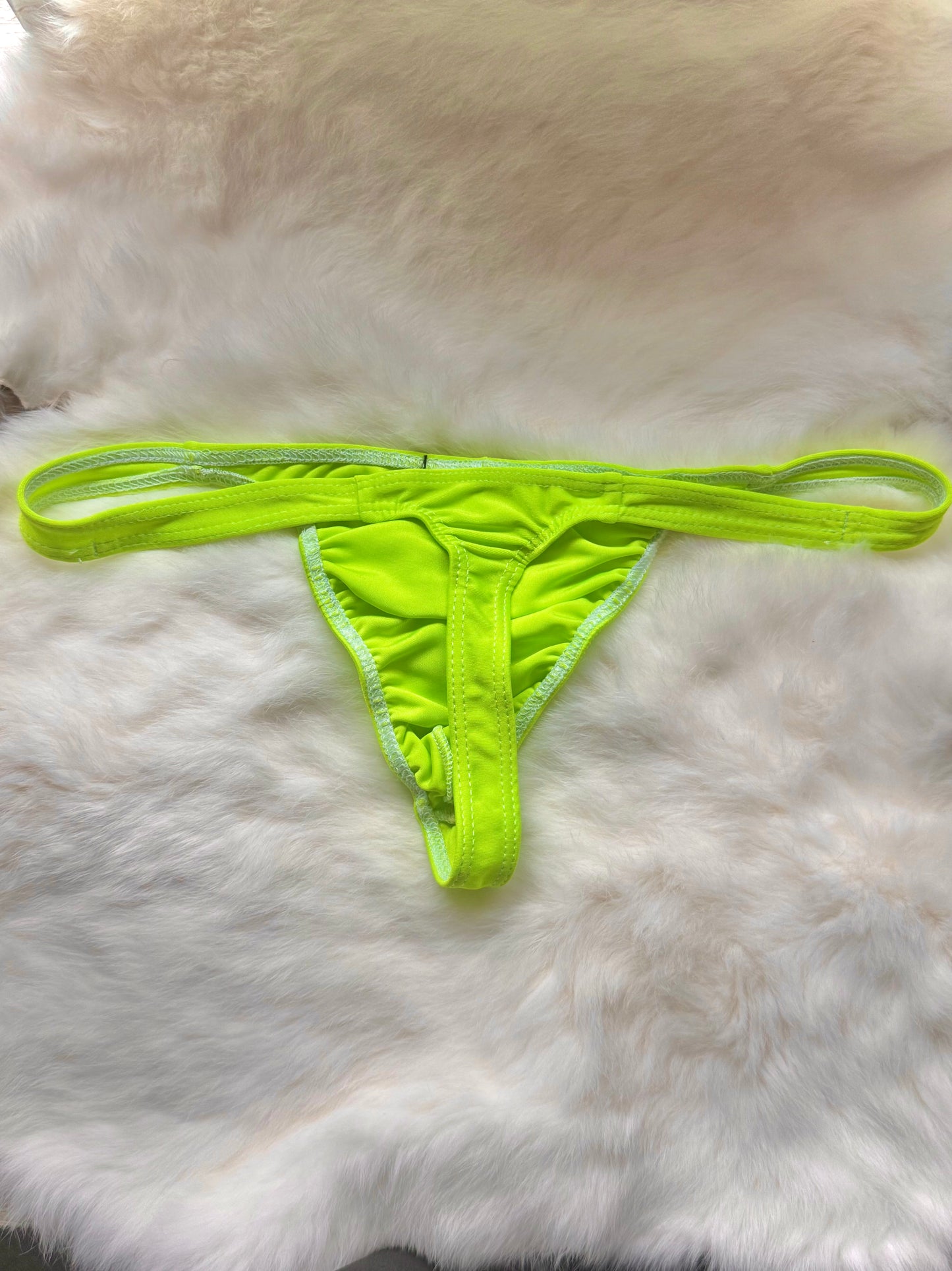 NEON GREEN HI-CUT THONG