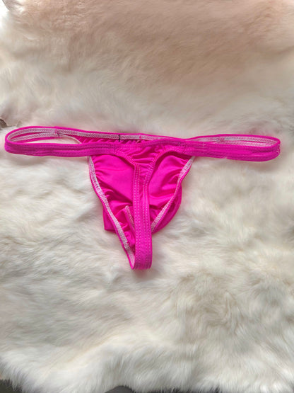 NEON PINK HI-CUT THONG