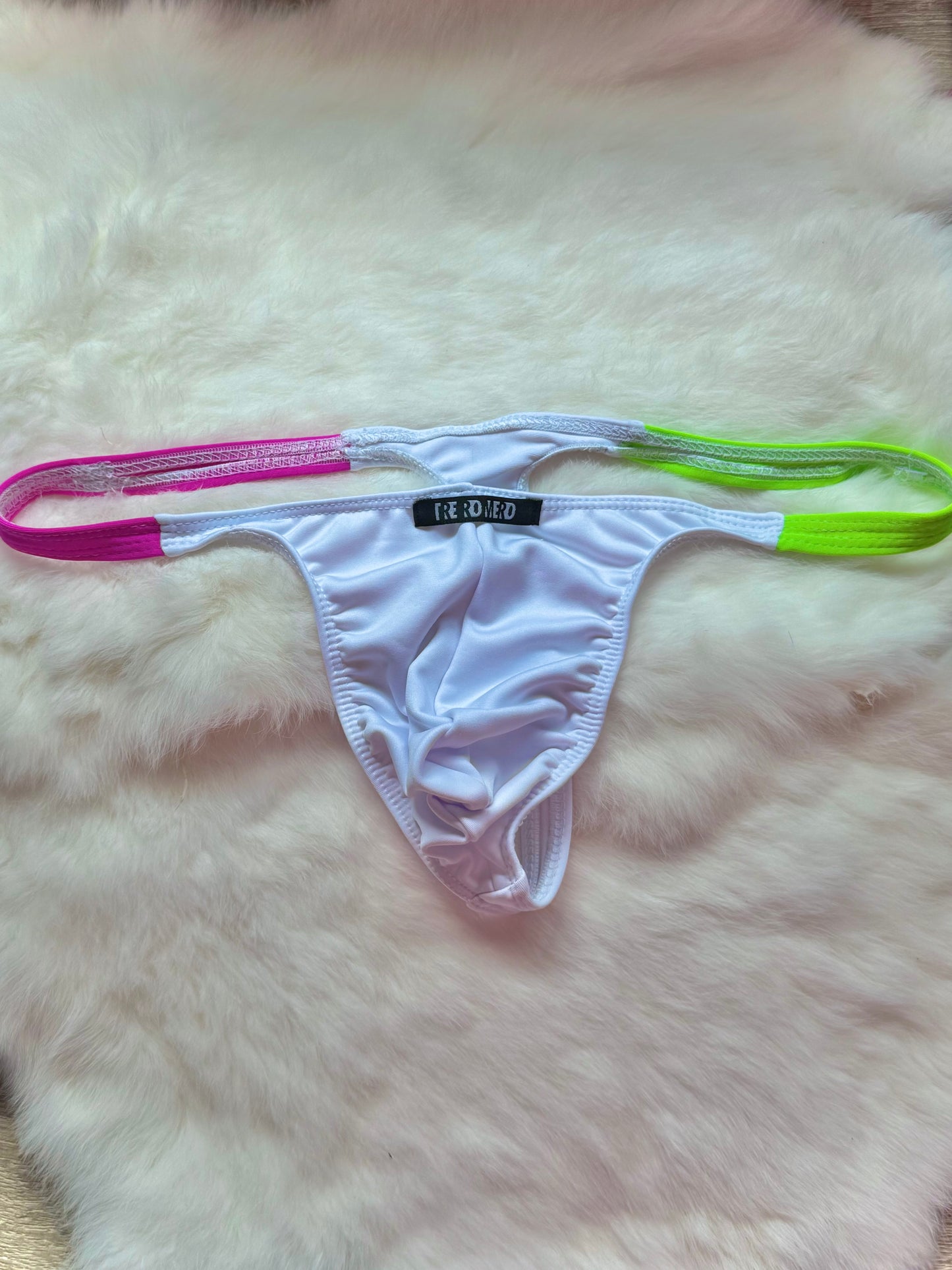 PINK/GREEN HI-CUT THONG