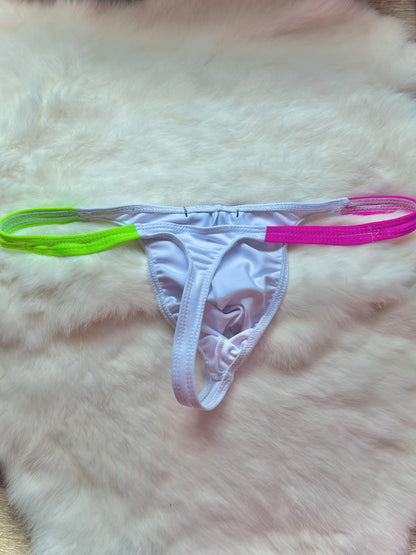 PINK/GREEN HI-CUT THONG