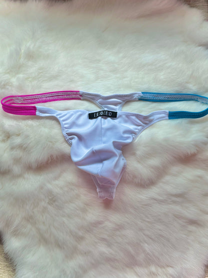 PINK/BLUE HI-CUT THONG