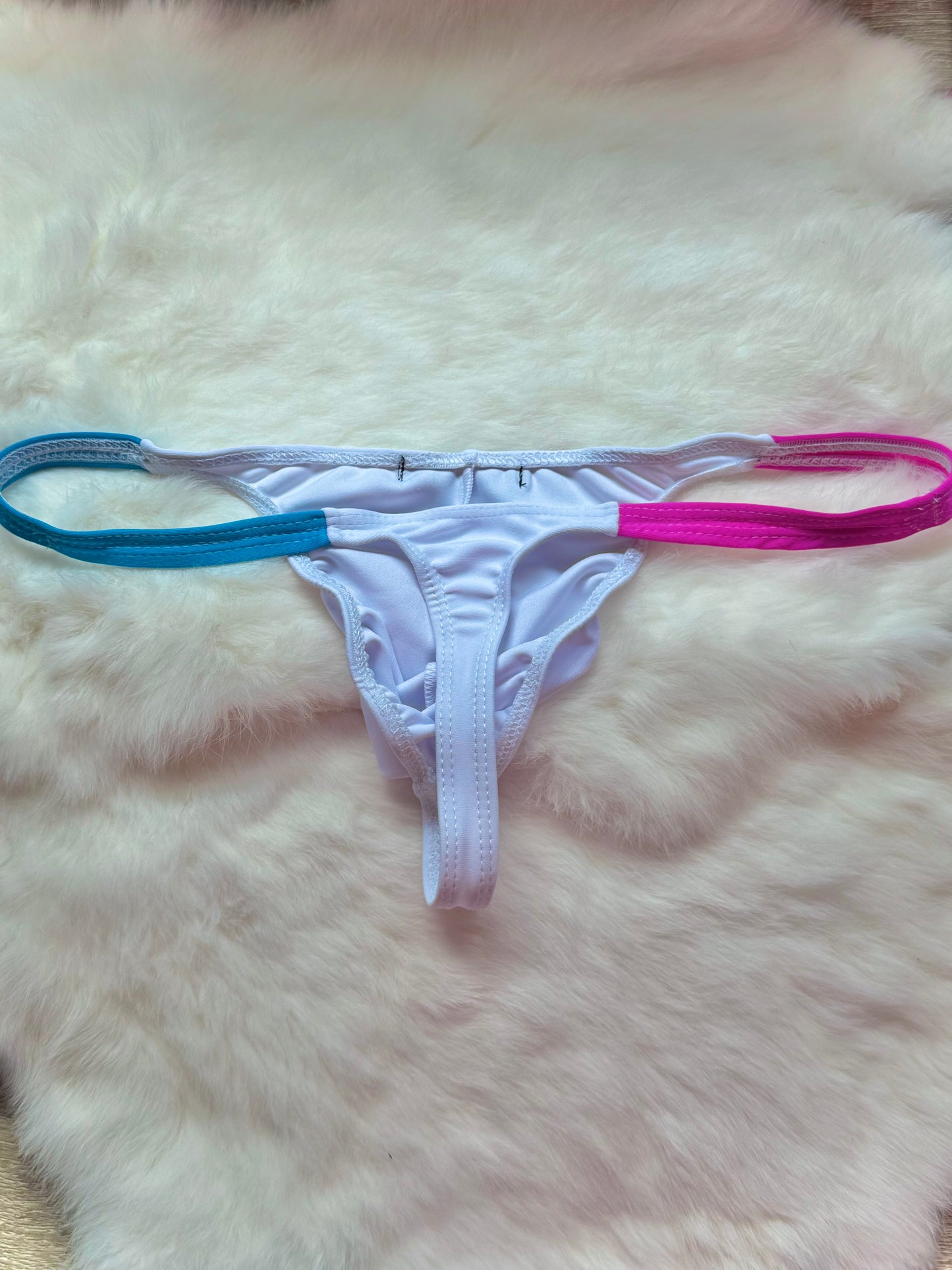 PINK/BLUE HI-CUT THONG